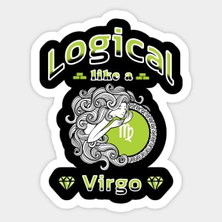 Zodiac attributes: Virgo black Sticker